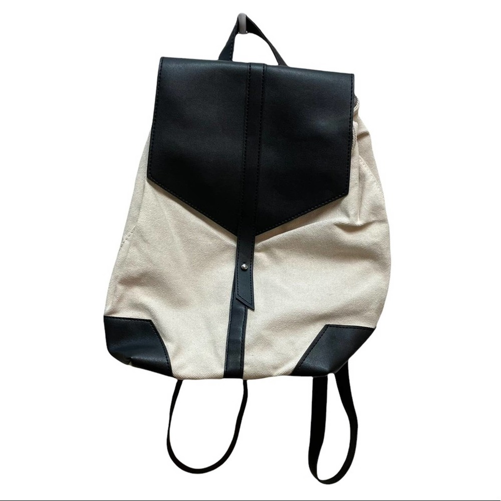 Deux Lux Canvas with Black Vegan Leather Medium Size Backpack NWOT